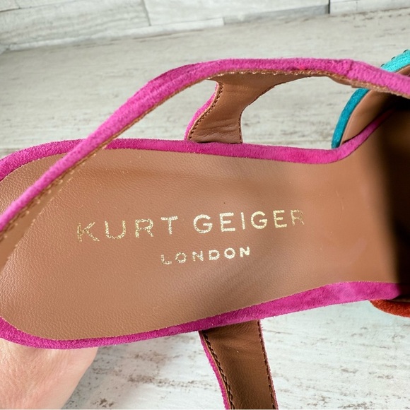 Kurt Geiger London SZ 38 Kensington Glitz Wavy Rhinestone Platform Sandals New - Picture 11 of 15